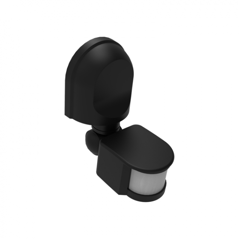 MOTION DETECTOR INFRARED WALL MOUNTED 230V IP44 180° 2 12m MAX BLACK ELPIRWB