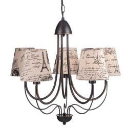 PHASING OUT PENDANT 5XE14 METAL BROWN-GOLD+CREM SHADE Φ54ΧΗ108,5CM DL11815PB PHASING OUT PENDANT 5XE14 METAL BROWN-GOLD+CREM SHADE Φ54ΧΗ108,5CM DL11815PB