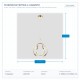 CEILING LIGHT FIXTURE HANGING S1 LED 42W 400x400x300 4000K GOLD MATT 144-15027