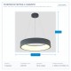 LIGHT FIXTURES HANGING ROUND LED 30W 3000Κ Φ45x11 GREY 144-17012