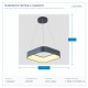 LIGHT FIXTURES HANGING SQUARE LED 30W 3000Κ 45x45x15 GREY 144-17018