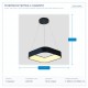 LIGHT FIXTURES HANGING SQUARE LED 40W 3000Κ 60x60x15 BLACK 144-17020
