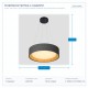 LIGHT FIXTURES HANGING ROUNDLED 30W 3000Κ Φ45x11 BLACK/WOOD OAK 144-17023
