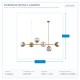 LIGHT FIXTURES HANGING 6xE27 125x45 GOLD AND BLACK 144-20002
