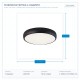 CEILING LIGHT FIXTURE BLACK LED 30W D41*H6cm 3CCT 144-51011