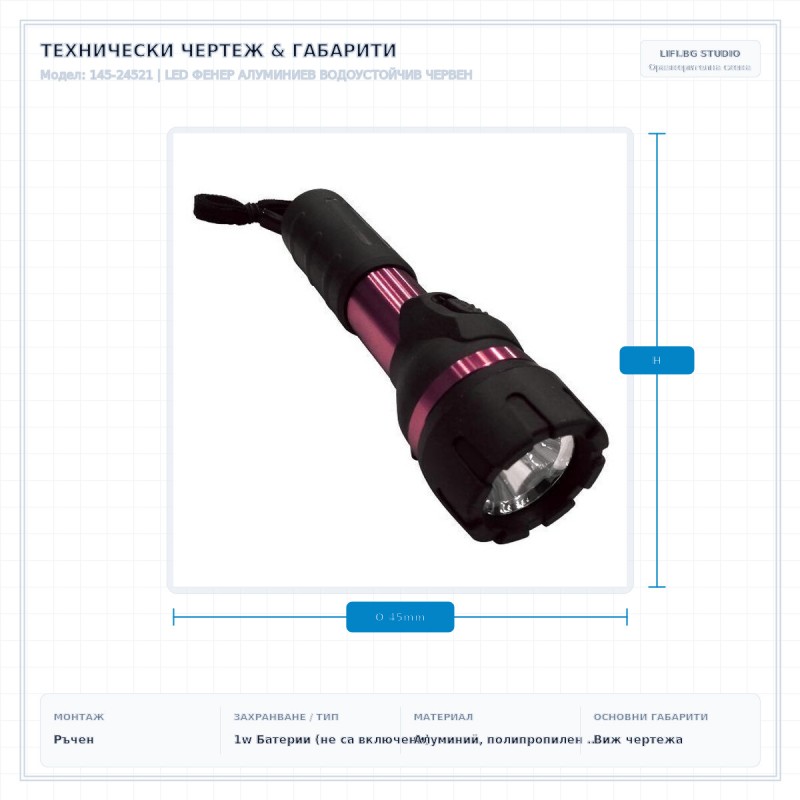 LED ФЕНЕР АЛУМИНИЕВ ВОДОУСТОЙЧИВ ЧЕРВЕН LED ФЕНЕР АЛУМИНИЕВ ВОДОУСТОЙЧИВ ЧЕРВЕН