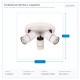 CEILING SPOT ROSETTE TRIPLE GU10 WHITE/ BLACK 145-25012 CEILING SPOT ROSETTE TRIPLE GU10 WHITE/ BLACK 145-25012