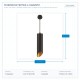 HANGING CEILING LIGHT CYLINDER GU10 1M Φ65x250 BLACK/ GOLD 145-25504