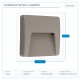 СТЕННО LED СТЪПАЛОВИДНО ОСВЕТЛЕНИЕ SLIM 3W IP65 230V 3000K 120X120MM СИВО СТЕННО LED СТЪПАЛОВИДНО ОСВЕТЛЕНИЕ SLIM 3W IP65 230V 3000K 120X120MM СИВО