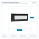 WALL MOUNTED LED SLIM STEP LIGHT 4W IP65 230V 3CCT 230X80mm BLACK PRO 145-52071 WALL MOUNTED LED SLIM STEP LIGHT 4W IP65 230V 3CCT 230X80mm BLACK PRO 145-52071