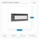 WALL MOUNTED LED SIM STEP LIGHT 4W IP65 230V 3CCT 230X80mm DARK GREY PRO 145-52073 WALL MOUNTED LED SIM STEP LIGHT 4W IP65 230V 3CCT 230X80mm DARK GREY PRO 145-52073