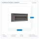 WALL MOUNTED LED SLIM STEP LIGHT 2W IP65 220-240V 3CCT 230X80X27mm DARK GREY PRO 145-52083 WALL MOUNTED LED SLIM STEP LIGHT 2W IP65 220-240V 3CCT 230X80X27mm DARK GREY PRO 145-52083