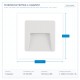 WALL MOUNTED LED SLIM STEP LIGHT 3W IP65 230V 3CCT 120X120mm WHITE PRO 145-52096 WALL MOUNTED LED SLIM STEP LIGHT 3W IP65 230V 3CCT 120X120mm WHITE PRO 145-52096
