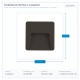 WALL MOUNTED LED SLIM STEP LIGHT 3W IP65 230V 3CCT 120X120mm BLACK PRO 145-52099 WALL MOUNTED LED SLIM STEP LIGHT 3W IP65 230V 3CCT 120X120mm BLACK PRO 145-52099