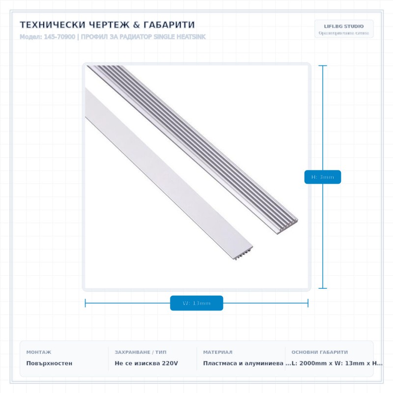 ПРОФИЛ ЗА РАДИАТОР SINGLE HEATSINK ПРОФИЛ ЗА РАДИАТОР SINGLE HEATSINK