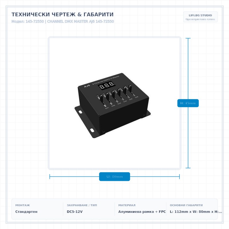 CHANNEL DMX MASTER AJ6 145-72550 CHANNEL DMX MASTER AJ6 145-72550