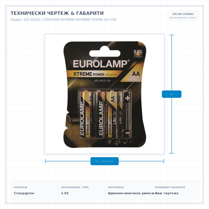 АЛКАЛНИ БАТЕРИИ EXTREME POWER AA 4 БР. АЛКАЛНИ БАТЕРИИ EXTREME POWER AA 4 БР.