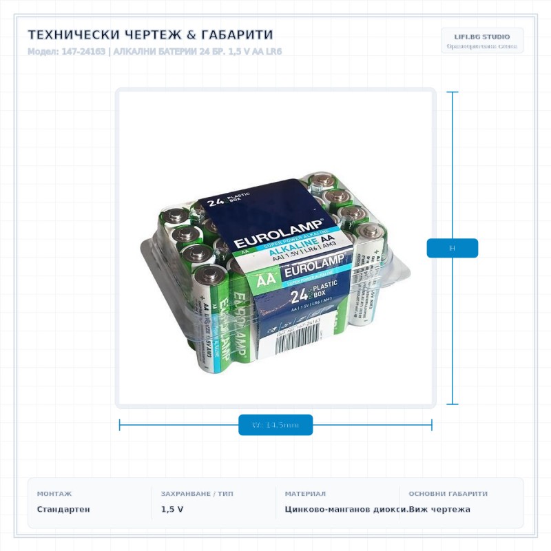 АЛКАЛНИ БАТЕРИИ 24 БР. 1,5 V AA LR6 АЛКАЛНИ БАТЕРИИ 24 БР. 1,5 V AA LR6