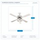 DECORATIVE FAN WITH 4 LIGHTS E27 WHITE Φ132 70W 147-29003
