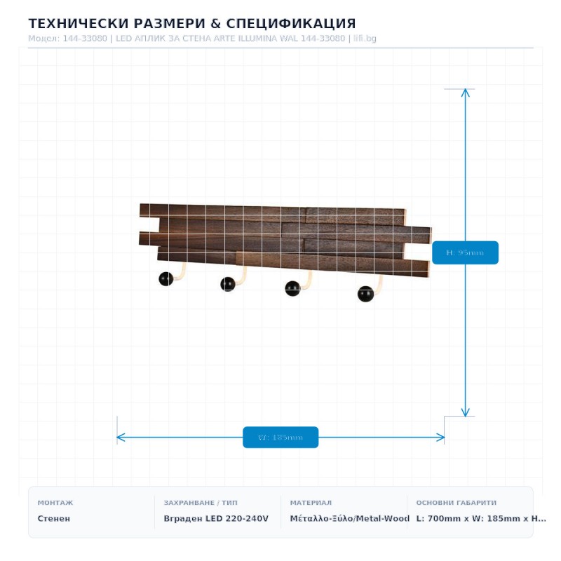 LED АПЛИК ЗА СТЕНА ARTE ILLUMINA WAL 144-33080 LED АПЛИК ЗА СТЕНА ARTE ILLUMINA WAL 144-33080