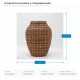ВАЗА ЦИМЕНТОВА КАФЯВА 26.5X26.5X34 СМ
