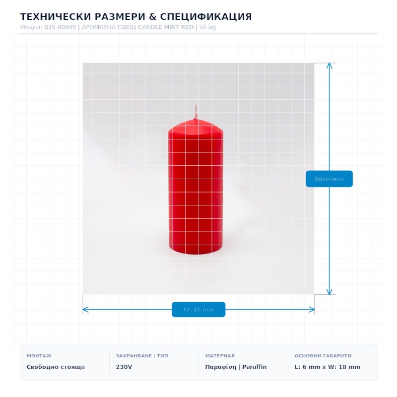 АРОМАТНА СВЕЩ CANDLE MINT RED АРОМАТНА СВЕЩ CANDLE MINT RED