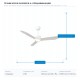 CEILING FAN WATERPROOF IP66 WHITE WITH LED LIGHT 20W AND REMOTE CONTROL Φ127 DC 31W 300-25083 CEILING FAN WATERPROOF IP66 WHITE WITH LED LIGHT 20W AND REMOTE CONTROL Φ127 DC 31W 300-25083