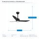 CEILING FAN WATERPROOF IP66 BLACK WITH LED LIGHT 20W AND REMOTE CONTROL Φ127 DC 31W 300-25084 CEILING FAN WATERPROOF IP66 BLACK WITH LED LIGHT 20W AND REMOTE CONTROL Φ127 DC 31W 300-25084
