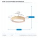DECORATIVE CEILING FAN WHITE WITH RETRACTABLE BLADES AND BROWN KNITTED Φ106 30W DC MOTOR WITH LED LIGHT 45W AND REMOTE CONTROL 300-25086 DECORATIVE CEILING FAN WHITE WITH RETRACTABLE BLADES AND BROWN KNITTED Φ106 30W DC MOTOR WITH LED LIGHT 45W AND REMOTE CONTROL 300-25086