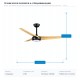 DECORATIVE BLACK CEILING FAN WITH 3 WOODEN BLADES Φ132 35W DC ΜΟΤΕΡ WITH LED LIGHT 24W AND REMOTE CONTROL 300-25089 DECORATIVE BLACK CEILING FAN WITH 3 WOODEN BLADES Φ132 35W DC ΜΟΤΕΡ WITH LED LIGHT 24W AND REMOTE CONTROL 300-25089