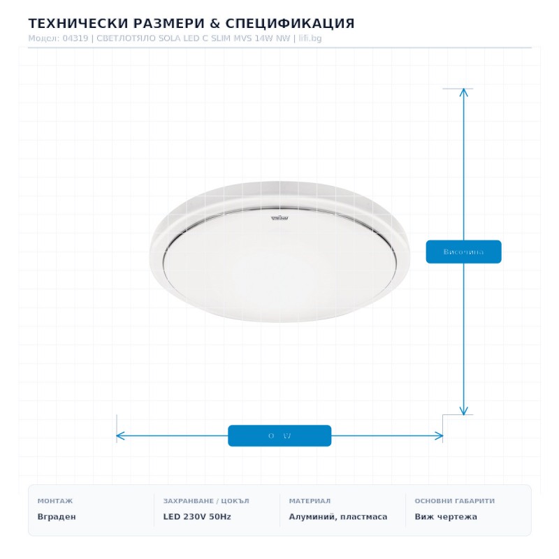 СВЕТЛОТЯЛО SOLA LED C SLIM MVS 14W NW СВЕТЛОТЯЛО SOLA LED C SLIM MVS 14W NW