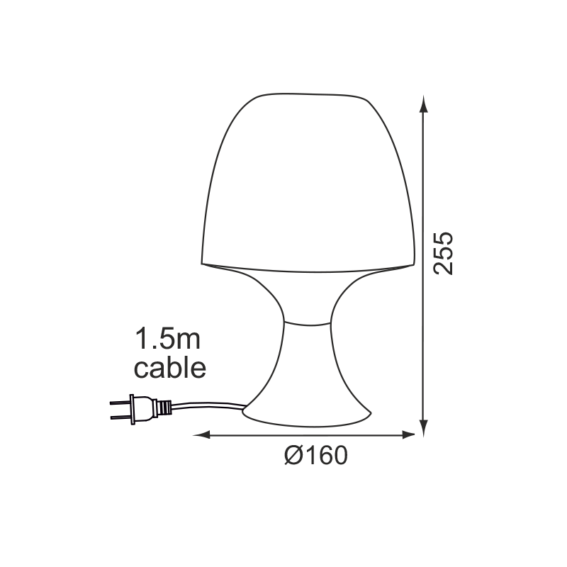 TABLE LAMP 1XE14 PLASTIC BLUE Φ16XH25,5CM NIOKI 1024SBE