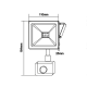 WHITE SENSOR LED SMD FLOOD LUMINAIRE IP66 10W 6000K 880Lm 230V RA80 Q1060WS