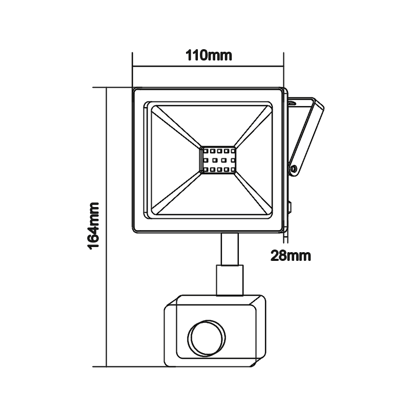 WHITE SENSOR LED SMD FLOOD LUMINAIRE IP66 20W 6000K 1760Lm 230V RA80 Q2060WS WHITE SENSOR LED SMD FLOOD LUMINAIRE IP66 20W 6000K 1760Lm 230V RA80 Q2060WS