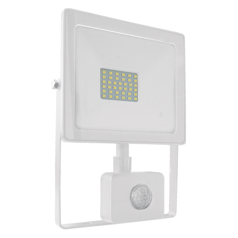 WHITE SENSOR LED SMD FLOOD LUMINAIRE IP66 30W 3000K 2400Lm 230V RA80 Q3030WS