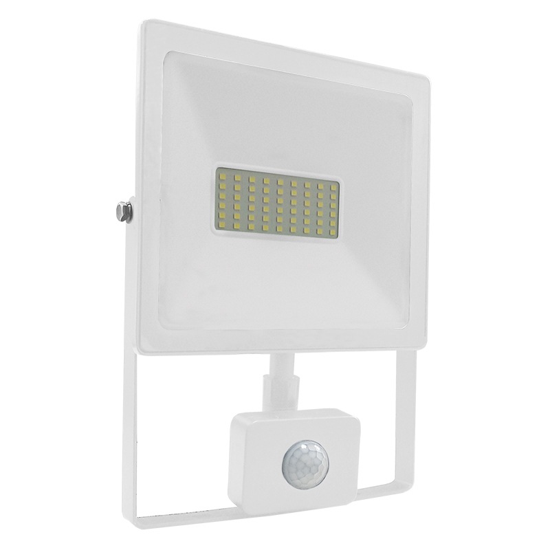 WHITE SENSOR LED SMD FLOOD LUMINAIRE IP66 50W 4000K 4250Lm 230V RA80 Q5040WS