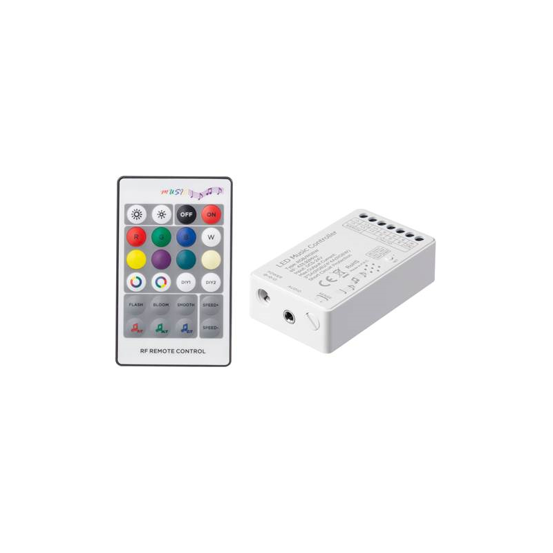 POWER RGB   RGBW(2 IN 1) AUDIO LED MUSIC CONTROLLER 15A/16A 180/192W 12V 360/384W 24V   RF REMOTE RF24-AUDIO