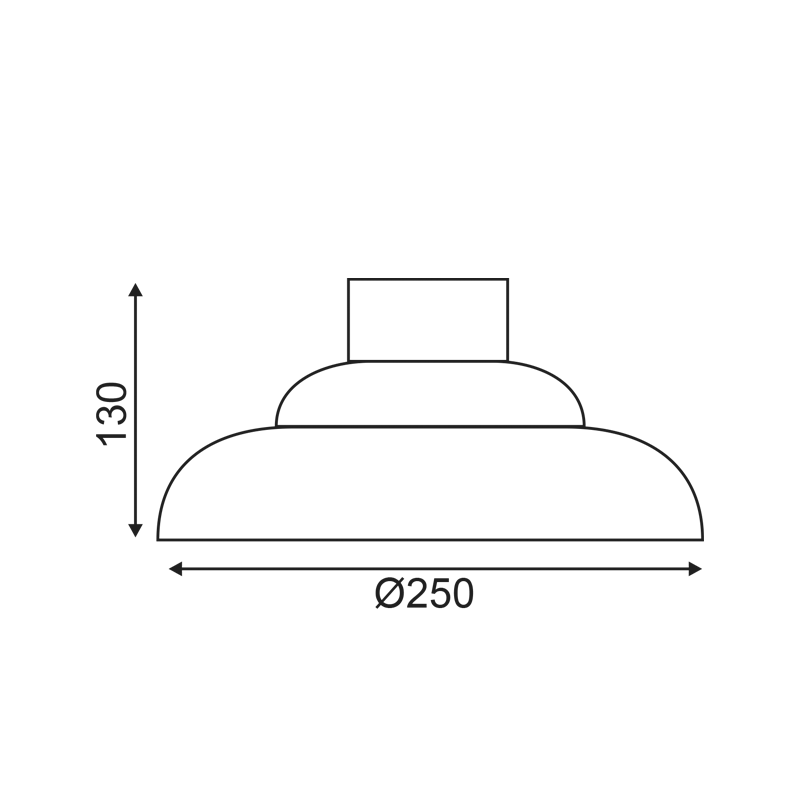 PHASING OUT GLASS BLACK MAT OUTSIDE- SILVER INSIDE Φ25ΧΗ13CM FOR E27 VANCOUVER 2359825BS