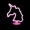 UNICORN, 47 NEON LED LIGHTS WITH BATTERY (3xAA)/USB, PURPLE, IP20, 19.5x10x25cm F04008313