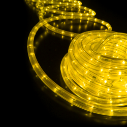 YELLOW 2-WIRE MICROBULBS ROPE LIGHT, TRAY 100m 36L/m CUT PER 1m IP20 + 5 SET ACCESSORIES R100M2WYC
