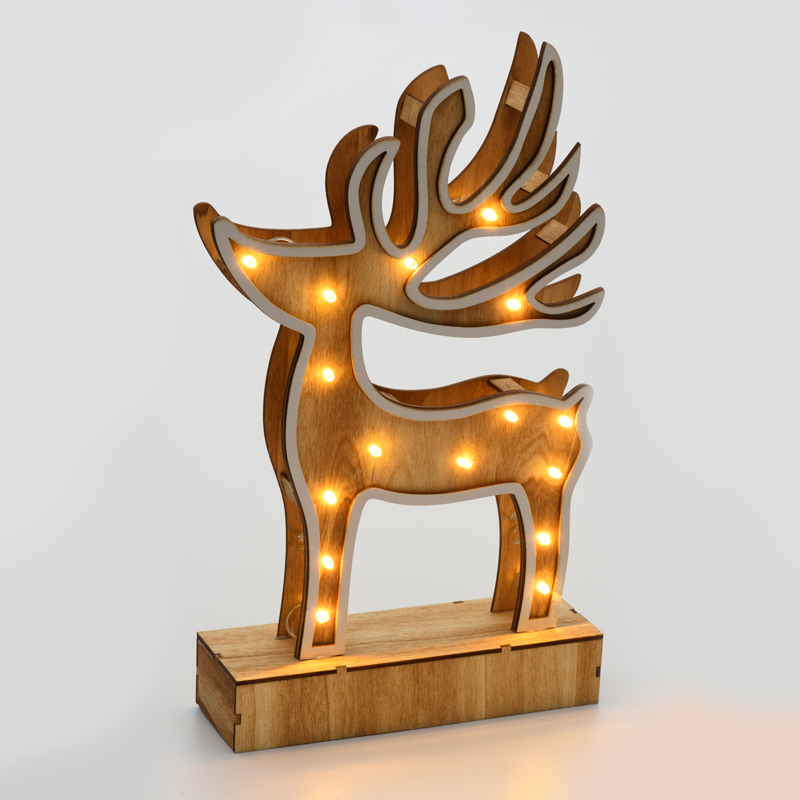“WOODEN REINDEER DECOR LIGHTS” 16 LED LIGHTS WITH BATTERY (2xAAA) WARM WHITE IP20 19x33x6cm XDEERWW333A “WOODEN REINDEER DECOR LIGHTS” 16 LED LIGHTS WITH BATTERY (2xAAA) WARM WHITE IP20 19x33x6cm XDEERWW333A