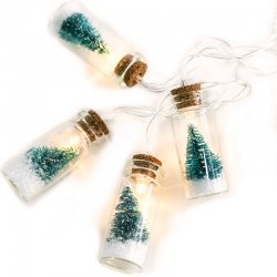 ”MINI GLASS BOTTLE  GREEN TREE 10 LED STRING LIGHTS WITH BATTERIES (2xΑΑ) WARM WHITE IP20 135+30cm TRANSPARENT CABLE XH10WW2A