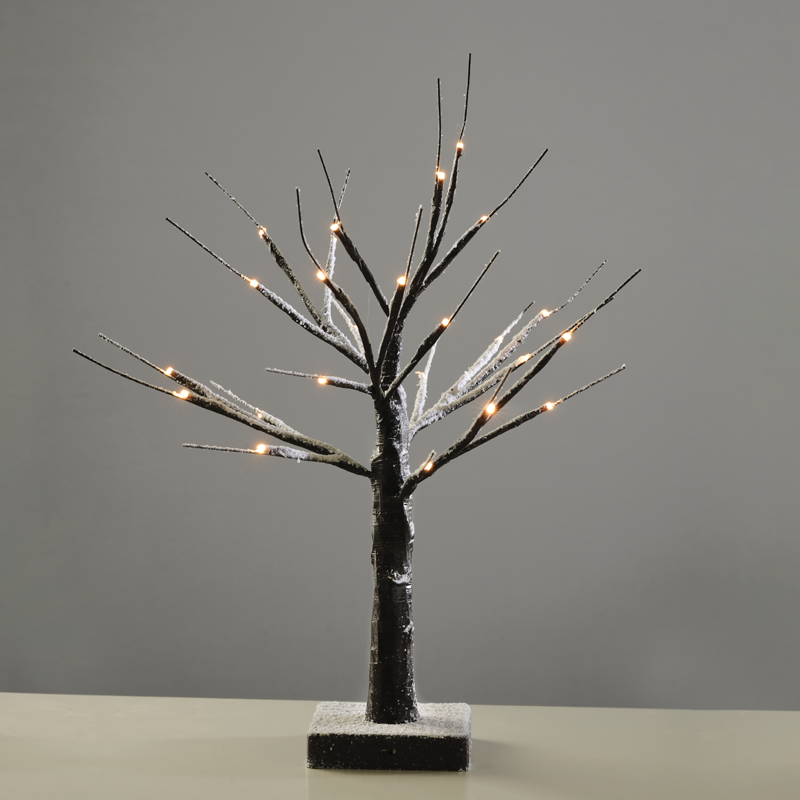 “SNOW TREE” BLACK TREE 24 LED LIGHTS WITH BATTERY (3xAA) WARM WHITE IP20 45cm XTREBWW452A