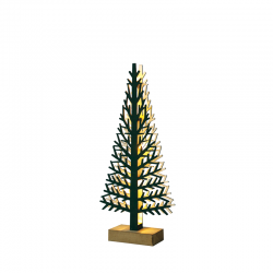 “WOODEN XMAS TREE LIGHT” GREEN TREE- SMALL 5 LED LIGHTS WITH BATTERY (2xAAA) WARM WHITE IP20 14x5x32cm XTREGWW323A
