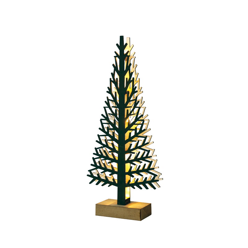 “WOODEN XMAS TREE LIGHT” GREEN TREE- BIG 10 LED LIGHTS WITH BATTERY (2xAAA) WARM WHITE IP20 21x5x47cm XTREGWW473A