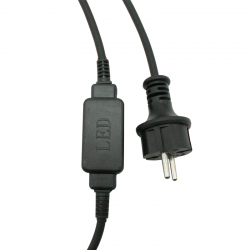 PLUG LEAD CABLE FOR 2-WIRE LED ROPE LIGHT, IP44 1.5m LRP2WB