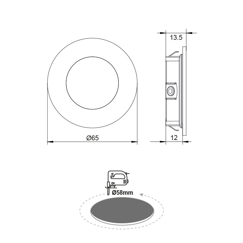 RECESSED NICKEL MATT ROUND LED SPOT 2W 6000K 170Lm 230V AC 100° Ra80 ARED260RNM RECESSED NICKEL MATT ROUND LED SPOT 2W 6000K 170Lm 230V AC 100° Ra80 ARED260RNM