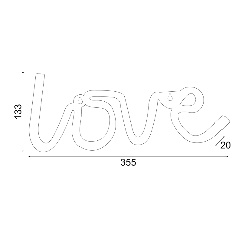 LOVE, 118 NEON LED LIGHTS WITH BATTERY (3xAA)/USB, PINK, IP20, 35.5x2x13cm X041187322 LOVE, 118 NEON LED LIGHTS WITH BATTERY (3xAA)/USB, PINK, IP20, 35.5x2x13cm X041187322