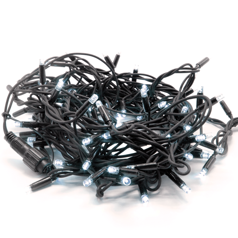 RUBBER WIRE 100 LED STRING LIGHTS (PER 10cm), COLD WHITE, CONNECTABLE (MAX 10 SETS), IP44, 10m 100WE44R
