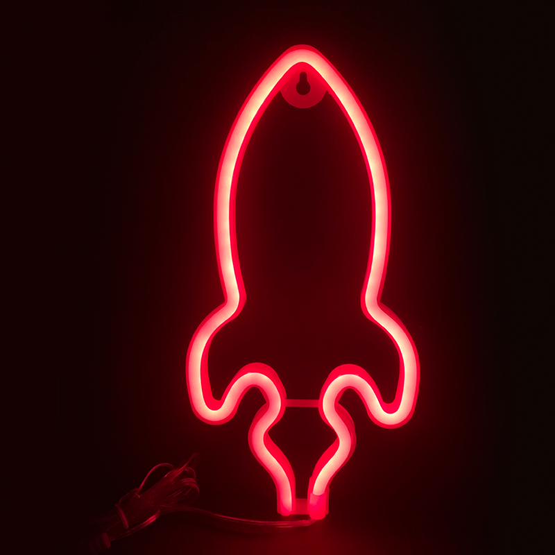 ROCKET, 87 NEON LED LIGHTS WITH BATTERY (3xAA)/USB, RED, IP20, 13.5x2x27cm X04874320
